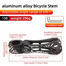 Adjustable Bicycle Front Fork, 90 Degree 90-145mm Mountain Bike Coil Suspension Fork, 31.8mm Handlebar Stem, BMX Road Bike Headset Adjustable Front Fork - Black - View 12