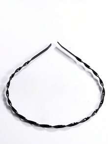Metal Hair Band For Men Headband Women Hair Bands Men Unisex Black Wavy Spring Outdoor Sports Headbands For Men's Hair Band Hoop Clips Women Accessories Simple Elastic Non Slip Head Band Headwear,Hairband,Hair Hoop Head Accessories - Black - View 9