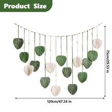 Wall Hanging Leaves Boho Large Woven Tapestry For Women Bedroom Living Room Children's Room Decoration Gift (Green) - Green - View 3