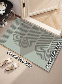 1pc Art Colorblock Geometric Pattern Printed Floor Mat, Lightweight Silica Gel Material Bathroom Rug, Velvet Texture Easy Care, Waterproof And Quick-Drying, Customizable And Iron-Friendly, Home Decor, Housewarming Gift