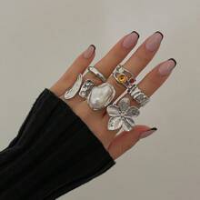 Vintage Flower Design Cuff Ring,Fashion Jewelry For Women &Girls, Casual Jewelry For Party, Daily Clothing Decor, All-Match & Exquisite Jewelry For Birthday Gift