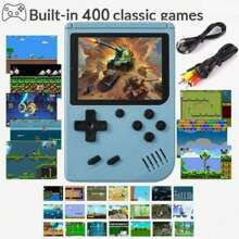 YiYi Handheld Game Console Macaron Mini 400 In 1 Gaming Console Big Screen Handheld Retro Classic Game With 1020 MAh Large Battery Plug And Play Portable Game Console Machine Retro Gaming Machine 1pc(1 Player/2 Player)