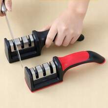 AFIADOR DE FACAS DE COZINHA, TESOURAS, TESOURAS, WHEATSTONE TRIFÁSICO 3 em 1, Afiador de facas e tesouras de cozinha 3 em 1, ferramenta de afiação para facas retas e serrilhadas, reparo e afiação de lâminas, tesoura de afiação rápida