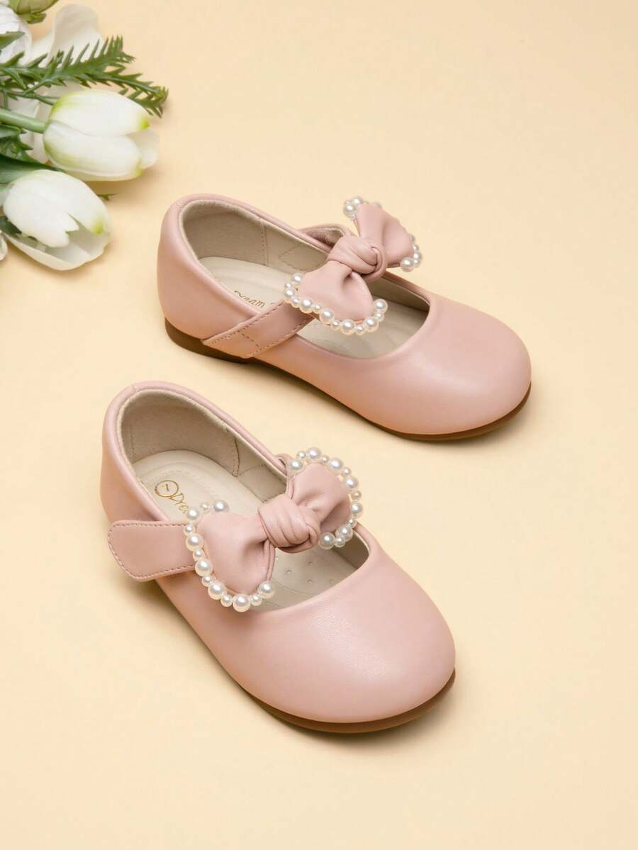 Toddler Girls Dress Shoes Little Girls Mary Janes Ballet Flats - Hồng - Xem 1