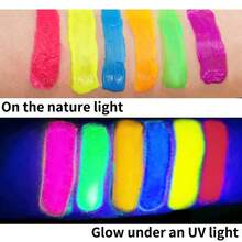14.2ml 6 Pcs UV Fluorescent Neon Blacklight Body And Face Paint, Washable Quicker Dry, For Halloween Makeup Party Fancy Dress Beauty Makeup - 6 PCS - View 7