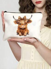 Printed Makeup Bag | White Travel Toiletry Organizer With Zipper Closure, Lightweight And Easy To Clean, Suitable For Bridesmaids, Moms, Teachers - Essential For Weddings, Birthdays, Parties - Multicolor - View 10