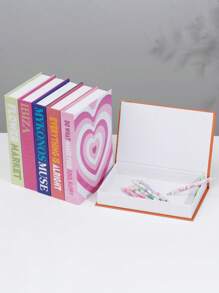 1 pièce Boîte de rangement ouvrable en forme de livre, accessoire de décoration de bureau luxueux, boîte de rangement de livre simulée de design moderne, modèle de livre anglais, décoration de bibliothèque moderne et luxueuse pour la maison, étagère de salon, décoration à la mode pour table basse d'entrée, décoration de livres empilés