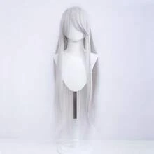 100CM Synthetic Long Straight Cosplay Wig With Bangs Woman Anime Ombre Wig Pink Green Gold Heat Resistant Wig 100cm - Multicolor - View 20