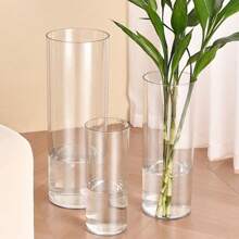1 pièce Vase cylindrique en acrylique, vase à fleurs transparent de style contemporain pour fleurs fraîches, plantes hydroponiques, décoration de la maison ou du mariage, centre de table de restaurant - durable et incassable