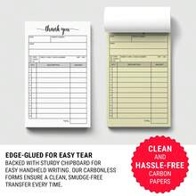 200 Pages/Thank You Receipt, White Yellow Two Copy Carbon Free Receipt, Invoice With Paper Pad,School Supplies,Back To School - 2pack - View 3