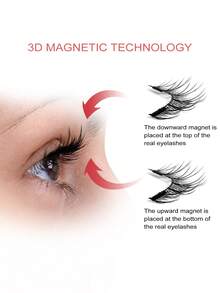 3 Pairs Magnetic Eyelashes Natural Look Magnetic Lashes Kit With Tweezers+5 Pcs Eyelash Brush ,Mixth Styles,3D Natural Spiky Manga Lashes Cat-Eye Fluffy Wispy Soft Lashes Fake Eyelashes False Eyelashes Strip, Skin-Friendly, Non-Irritating,Can Be Reused Everyday, Essential For Daily Commute Makeup - 黑色 - 查看 6
