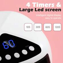Nail Lamp, Non Black Hand High-Power Nail Baking Lamp Set, Quick Drying Nail Polish Adhesive Nail Tool, Hand Beauty - US A Type Plug(110-127V) - View 6