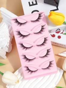 5 Pairs Fox Eye False Eyelashes Fox Eyelashes Winged Lashes Faux Mink Fluffy Hairs Soft Natural Eye Lashes Makeup Tool For Beauty Travel Gifts - 狐狸眼睫毛 - 查看 3