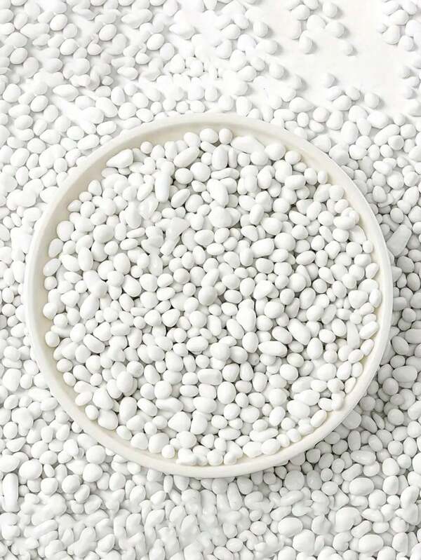 100g/300g/500g White Decorative Stones, Natural Polished Pebbles, Used For Fish Tank Substrate, Bonsai, Vase Filler, Indoor/Outdoor Plants, Succulents, Furniture DIY Decor