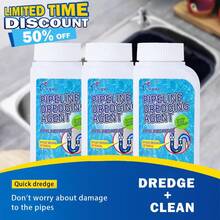 Liapu Strong Drain Cleaner For Kitchen And Bathroom Pipes, Suitable For All Types Of Drain Cleaners - Dissolves 200 Clogs And Eliminates Bacteria  Household - 3 PC - View 2