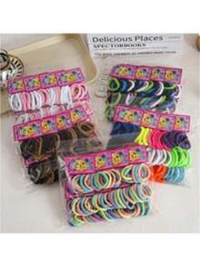 KIT 6/36/72/144/216/360 Units Medium Hair Scrunchie And Elastic Hair Band - Preto - 查看 10