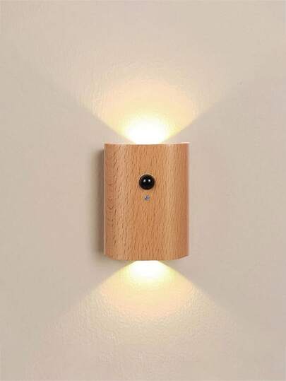 USB Rechargeable Motion Sensor Magnetic Wood Grain Night Light, LED Bedside Reading Smartly Linked Stair Light. It Is Lighting, Corridor Home ation. view 3