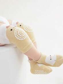 3件套（护膝+防滑腿套）随机新款设计可爱透气儿童护膝，婴儿爬行运动防护地板腿套套装