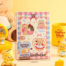 1pc Cream Bear Hardcover B6 Loose Leaf Notebook, Cute Multi-Page Portable - one-size - View 9