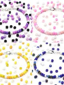 40g Perles de verre de 4 mm de couleurs mélangées, perles intercalaires transparentes de couleur unie convenant à la fabrication de bijoux, bracelets, boucles d'oreilles, pendentifs et colliers DIY