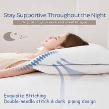 4-Pack 3D Antibacterial Polyester Pillows - Hotel-Grade Cervical Support, Summer Breathable & Machine Washable Pillow Cores,Hotel Outdoor Camping Travel Companion, Perfect Choice For Family And Holiday Gifts - 黑色 - 查看 6