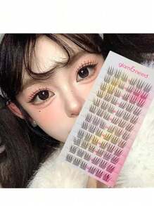 GLAM&NEED 72 piezas de pestañas postizas individuales en racimo segmentado, de 10-12 mm, suaves y delicadas con tallos negros, 12 filas, con apariencia natural, ligeras, reutilizables y aptas para uso diario