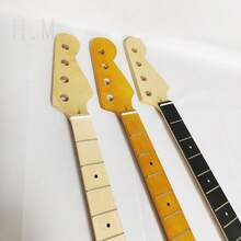 Mástil de bajo eléctrico estilo PB, 21 trastes de madera de arce, posicionamiento preciso de los agujeros para una instalación fácil, disponible en color natural, amarillo o palisandro, compatible con Precision Bass - Multicolor - Ver 3