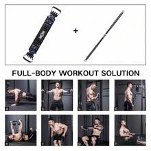 2025 Hottt New Arrivals-INNSTAR Portable Home Gym Set  Workout Bar, Bench Prs Set, Squat Ristance Band, Door Anchor And More-Full Body Workout Equipment To Build Muscle And Shape Body-Camo Green-150lbs