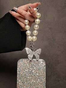 1pc Luxurious Rhinestone Phone Chain/Lanyard, Charms For Phone Case, Keychain, Bag Decoration, Phone Rope With Clip - Multicolor - View 6