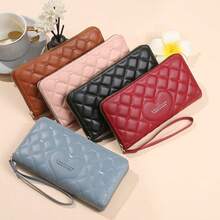 Ladies Long Wallet Cute Korean Style Large Capacity Zipper Coin Purse Clutch Phone Bag For Women Wallet Purse Wallet Keychain Wristlet Wallet - Multicolor - View 2