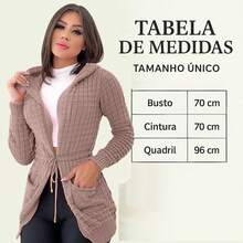 Women's Winter Coat Cardigan Hooded And Pocket Knit Kimono - Màu hồng gỉ - Xem 4