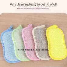 5pcs Multicolor Super Soft Microfiber Kitchen Scrub Sponges, Double-Sided Fingerprint-Free Reusable Cleaning Pads, Gentle Cleaning Brushes, Ideal For Pots And Pans Cleaning, Random Styles & Colors