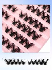 Asiteo 100 Stück D-Curl Einzelwimpern, gemischte Länge, weich, flauschig und leicht, falsche Wimpern, DIY Wimpernbüschel, für tägliches Make-up Verlängerung, Wimpernbüschel, Einzelwimpern, Wimpern, Falsche Wimpern