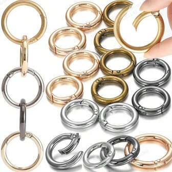 10Pcs/Lot O Round Bag Buckle Metal Clasps Buckles Spring Circular Carabiner Snap Hook Spring Keyring DIY Jewelry Bag Accessories
