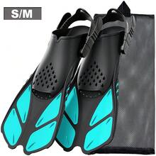 JoyMaySun 1 Pair Adjustable Buckle Open Heel Short Light Diving Fins, Convenient For Men & Women Travel Size, Suitable For Swimming, Snorkeling, Scuba Diving - Green - View 12