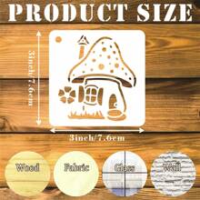 25 Pack 3 Inch Mushrooms Stencils Template, Reusable Boho Mushroom Moon Flowers Stencils For Painting On Wood, Canvas, Tile, Scrapbook, Fabric Decorations DIY Craft