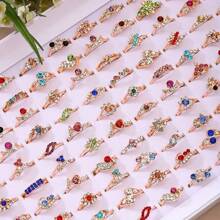 10pcs/Pack Luxury Zirconia Inlaid Zinc Alloy Women's Ring Set, Elegant Multi-Style Mixed Fashion Rings For Party, Wedding, Daily Wear, Fashion Jewelry, Best Gift, Random Delivery