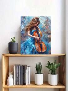 Digitales Ölgemälde mit Cello-Spieler, ideal für Anfänger, detailliertes Muster, reichhaltige Farben für einfaches Ausmalen, mühelos ein künstlerisches Meisterwerk schaffen, dekorativ und geschenkfreundlich, hochwertiges digitales Ölgemälde, vielfältige Designoptionen, reichhaltige und langanhaltend Farben, Künstlerfreude zu Hause erleben, ungerahmt 40x50cm