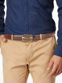 1/2 chiếc thắt lưng da thật có khóa cài cho nam - Khóa tự động có thể điều chỉnh, phong cách công sở thường ngày đa năng, Khóa hợp kim bền, tấm da chất lượng cao, dễ đeo và phù hợp với mọi dịp - DP68 69 - Xem 9