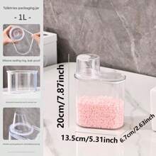 1pc Liquid Detergent And Fabric Softener Dispenser - Laundry Room Storage Box, Laundry Soap Dispenser Bottle, Bathroom Organizer, Bathroom Storage Jar