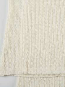 Holiday Fabric Knit Beach Pants, Fashionable White Casual Pants, Y2K Aesthetic, Straight Leg Summer Beach Pants - White - View 7