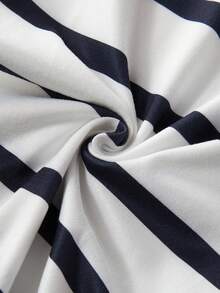 2pcs Striped Casual Lounge Pants Set - Multicolor - View 6