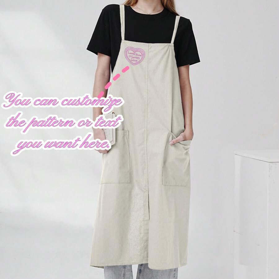 Customizable Apron With Dual Pockets, Large Capacity, Convenient Movement, Flexible Strings - Multicolor - View 1