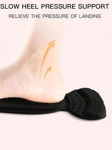 1pair Breathable Shoes Insoles For Heels Non-Slip - Black - View 3