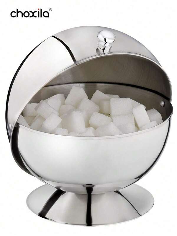 choxila 1 pièce Bol à dessert, bol à sucre, bol à bonbons avec couvercle tournant, bol à collations en acier inoxydable avec couvercle, fournitures scolaires