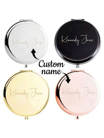 1 Pc Customized Name Small Folding Makeup Mirror, Graduation Gift, For Sisters, Friends, Bridesmaids Party Gift, Birthday Gift, Christmas Gift, Valentine's Day Gift.