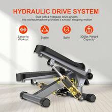 Steppersfor Exercise At Home, Portable Mini Stair Stepper Machinefor Workout, Hydraulic Twist Stepper With Resistance Bands, 300 LbsWeight Capacity - Black - View 5