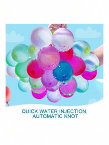 37pcs/111pcs Water Balloons Quick Fill Set, Summer Splash Fun Water Party Game, Family Outdoor Swimming Pool Water Balloons, Outdoor Water Balloons For Outdoor, Friends, Summer Fun Mother's Day, Beach Essentials, Beach Accessories, Pool Float