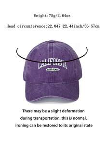 1pc Adjustable Unisex Baseball Cap With "CALIFORNIA WEST COAST" Embroidery, Washable, Outdoor Sun Protection - Baseball Cap - View 11