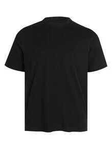 Blueplus Men's Classic Cotton T-Shirt, 220g Weight, 100% Cotton, Comfortable To Wear, Very Suitable For Running, Leisure Or Outdoor Entertainment, 1PC  Versatile Cotton Solid Color Short-Sleeved | Skin-Friendly And Comfortable Holiday Gift, A Certain Thickness Is Suitable For Summer T-Shirts, Holiday Gifts.